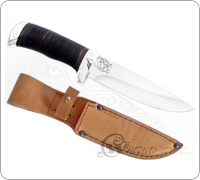 Нож туристический НС-18 (X50CrMoV15, Наборная кожа, Алюминий)