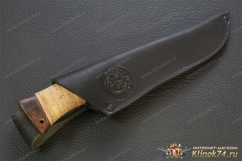 Нож туристический НС-19 (X50CrMoV15, Наборная береста, Текстолит)