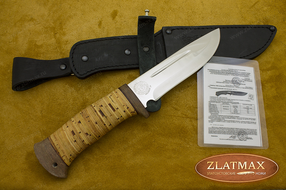 Нож туристический НС-21 (X50CrMoV15, Наборная береста, Текстолит)