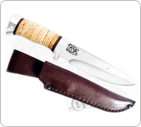 Нож туристический НС-25 (X50CrMoV15, Наборная береста, Алюминий)