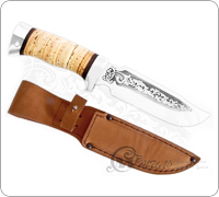 Нож туристический НС-26 (40Х10С2М (ЭИ-107), Наборная береста, Алюминий)