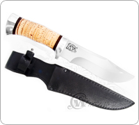 Нож туристический НС-28 (X50CrMoV15, Наборная береста, Алюминий)
