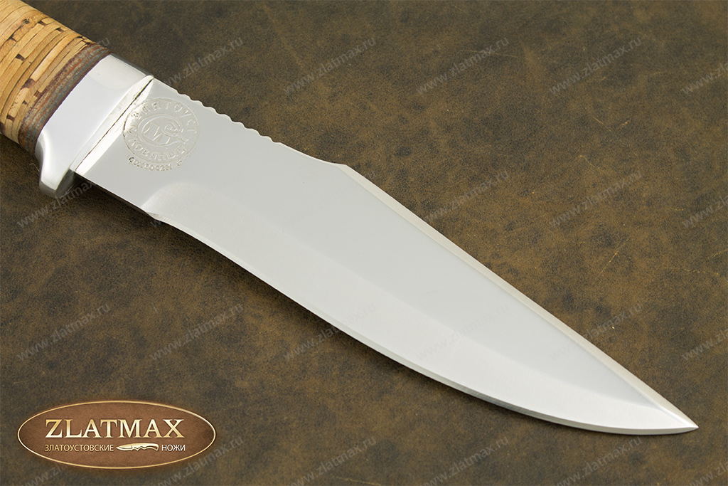 Нож туристический НС-34 (X50CrMoV15, Наборная береста, Алюминий)