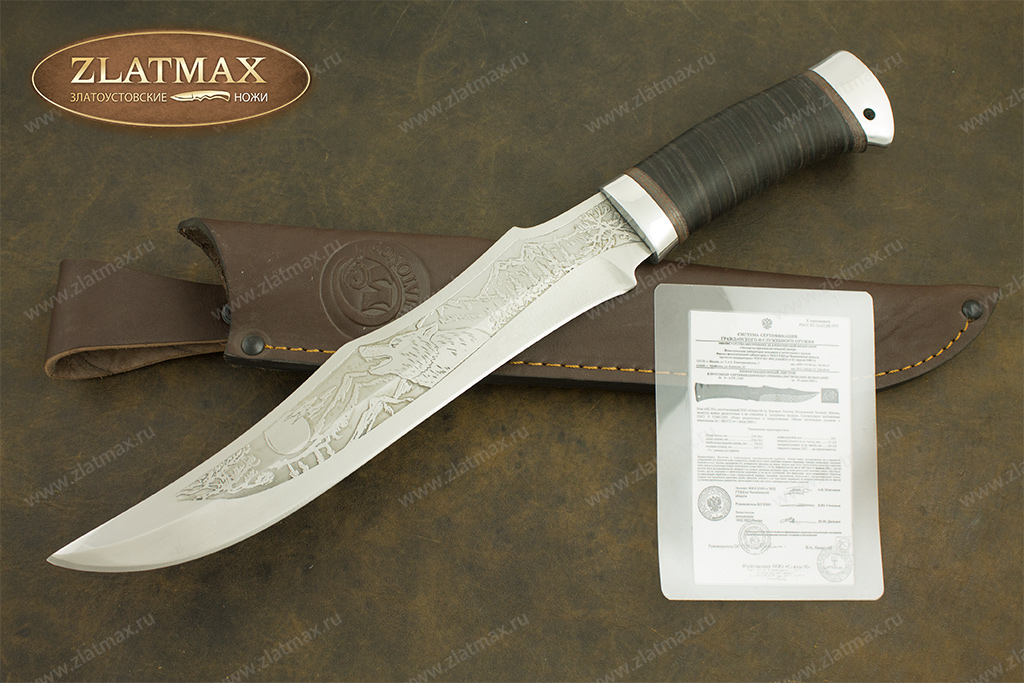 Нож НС-35 (X50CrMoV15, Наборная кожа, Алюминий)