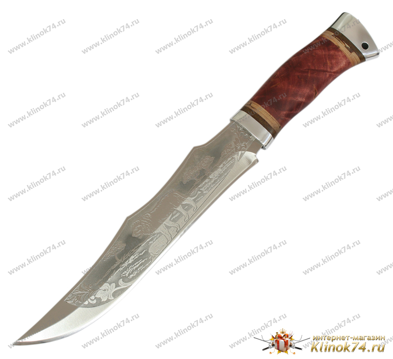 Нож охотничий НС-35 (X50CrMoV15, Берёзовый кап, Алюминий) в Сочи фото-01