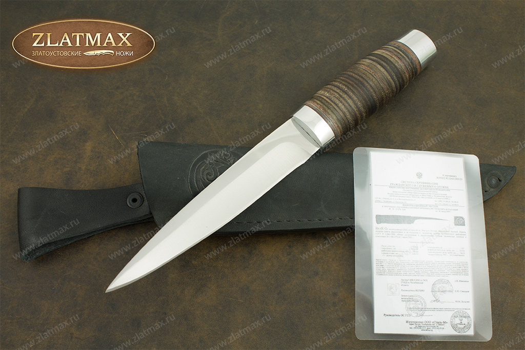 Нож НС-42 (X50CrMoV15, Наборная кожа, Алюминий)