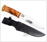 Нож охотничий НС-46 (40Х10С2М (ЭИ-107), Берёзовый кап, Текстолит)