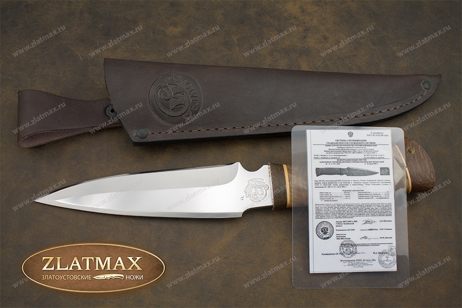 Нож НС-48 (X50CrMoV15, Берёзовый кап, Текстолит)