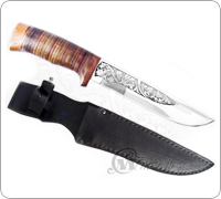 Нож туристический НС-16 (X50CrMoV15, Наборная кожа, Текстолит)