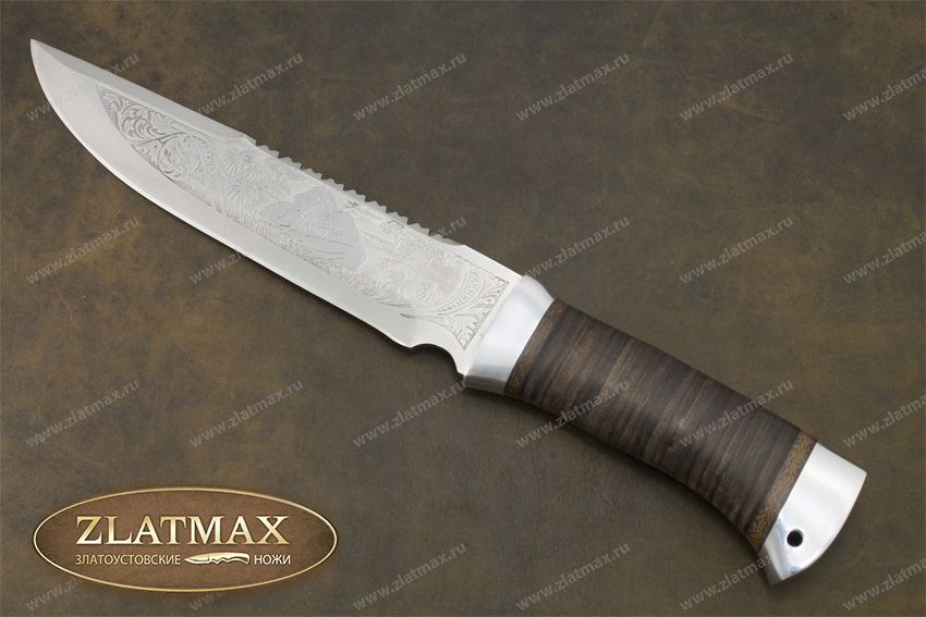 Нож НС-05 (X50CrMoV15, Наборная кожа, Алюминий)
