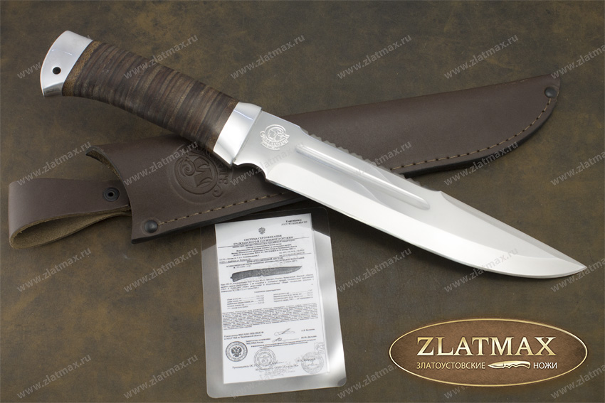 Нож НС-05 (X50CrMoV15, Наборная кожа, Алюминий)