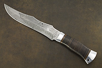 Нож НС-35 (Дамаск, Наборная кожа, Алюминий)