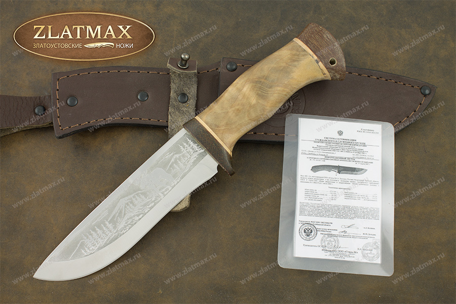 Нож НС-12 (X50CrMoV15, Берёзовый кап, Текстолит)