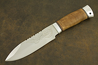 Нож охотничий НС-40 (40Х10С2М (ЭИ-107), Берёзовый кап, Алюминий)