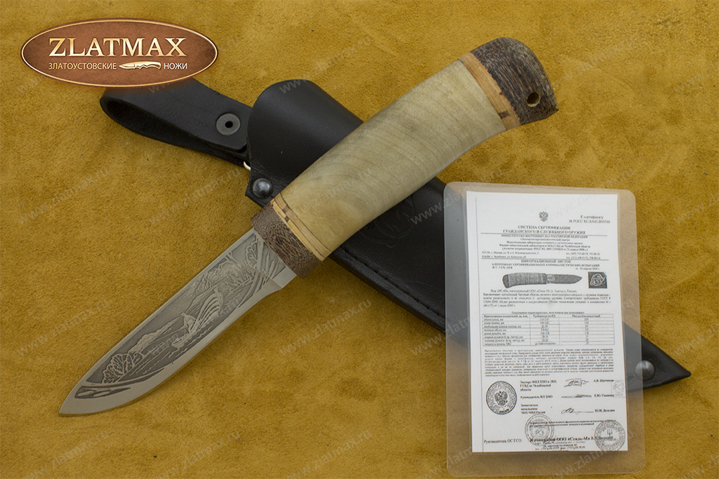 Нож НС-60 (X50CrMoV15, Берёзовый кап, Текстолит)