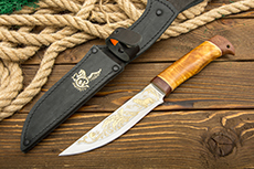 Ножи Стиль-М купить в Калининграде: Нож НС-72 (X50CrMoV15, Берёзовый кап, Текстолит, Золочение)