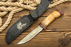 Ножи Стиль-М купить в Калининграде: Нож НС-62 (X50CrMoV15, Берёзовый кап, Текстолит, Золочение)