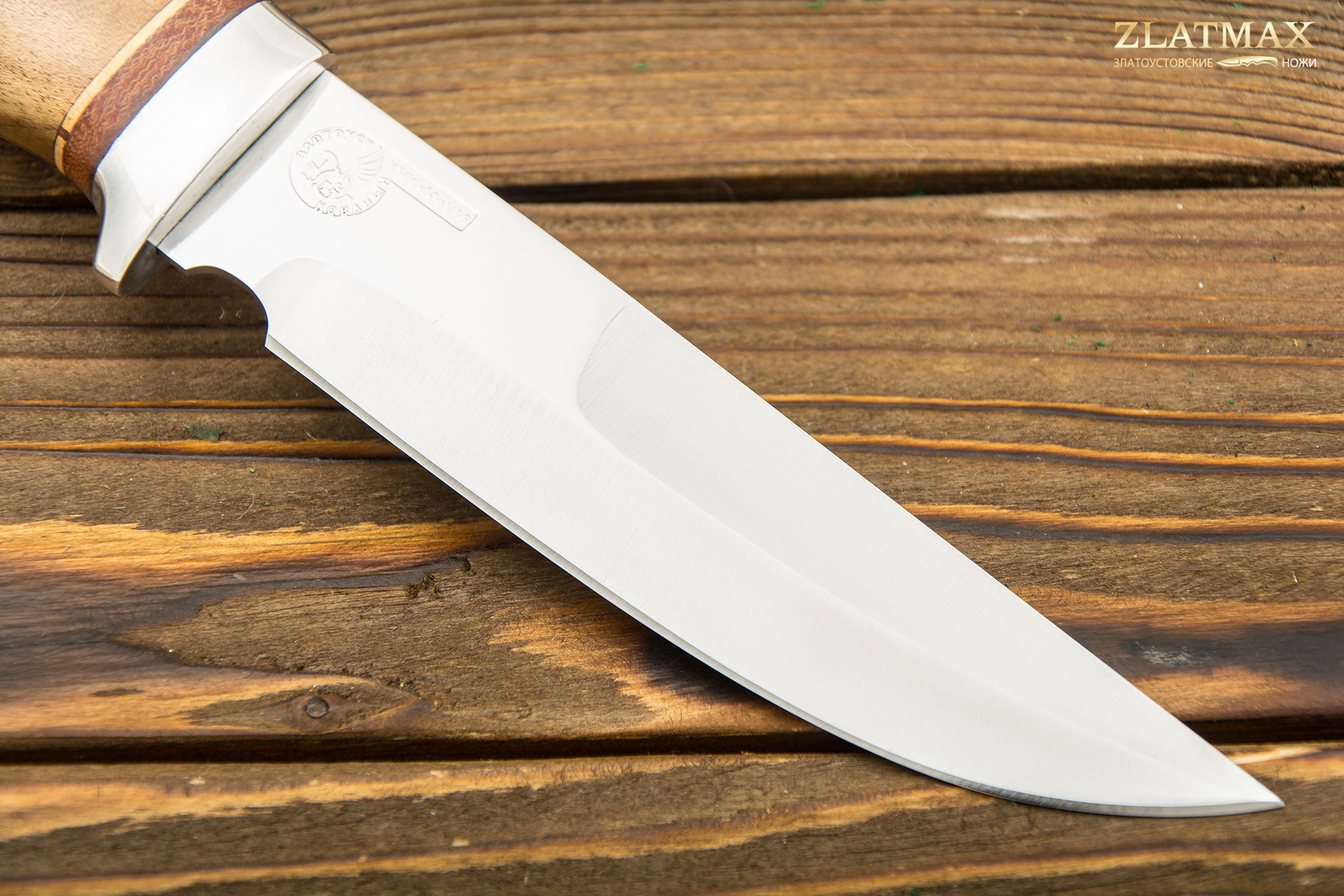 Нож туристический НС-19 (X50CrMoV15, Берёзовый кап, Алюминий)