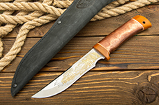 Ножи Стиль-М купить в Калининграде: Нож НС-17 (X50CrMoV15, Берёзовый кап, Текстолит, Золочение)