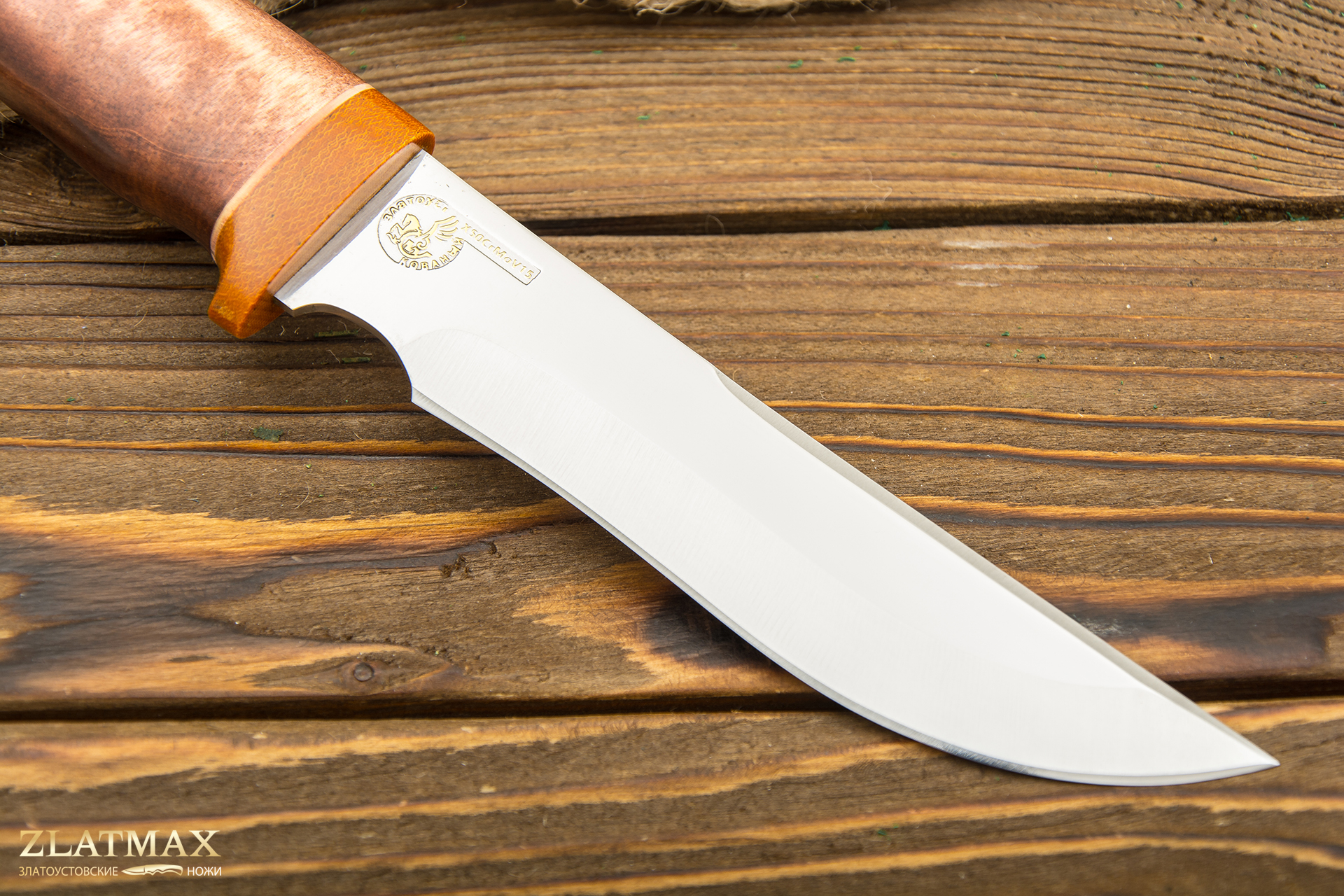 Нож НС-17 (X50CrMoV15, Берёзовый кап, Текстолит, Золочение)