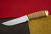 Нож Сайга (95Х18, Наборная береста, Латунь)
