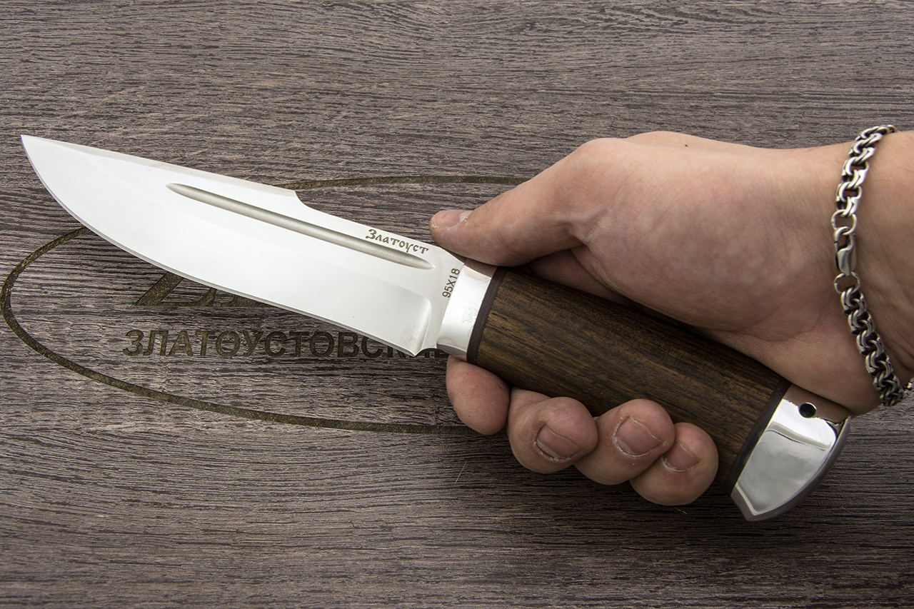 Нож Хищник (95Х18, Орех, Алюминий)
