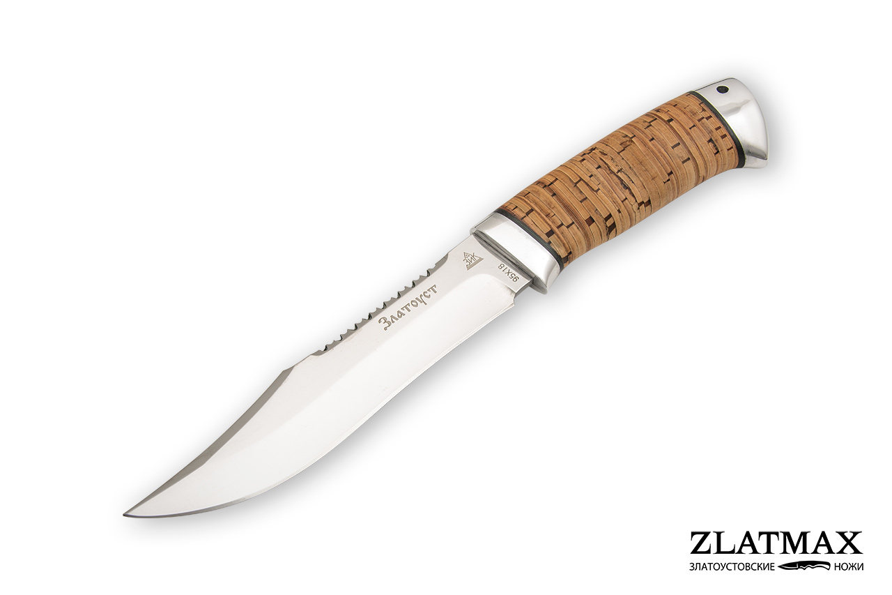 Нож Акела (95Х18, Наборная береста, Алюминий)