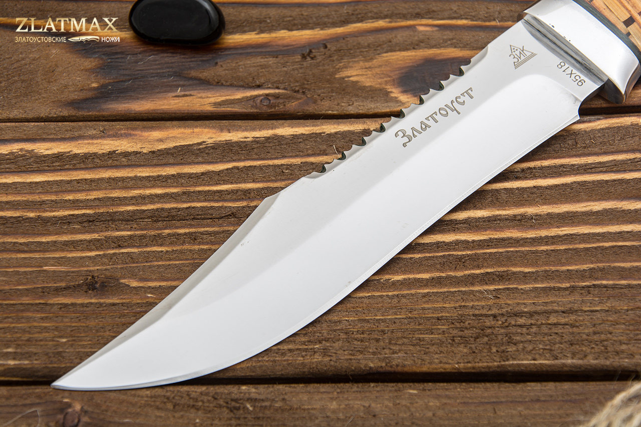 Нож Акела (95Х18, Наборная береста, Алюминий)