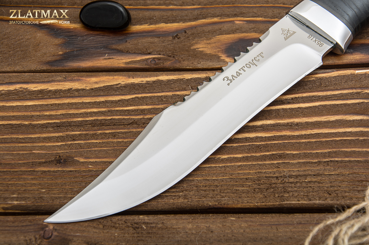 Нож Акела (95Х18, Наборная кожа, Алюминий)