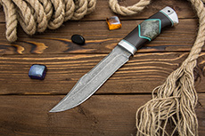 Нож Акела (Дамаск ZDI-1016, Комбинированная люкс, Алюминий)