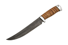 Нож Бивень (Дамаск ZDI-1016, Наборная береста, Алюминий)