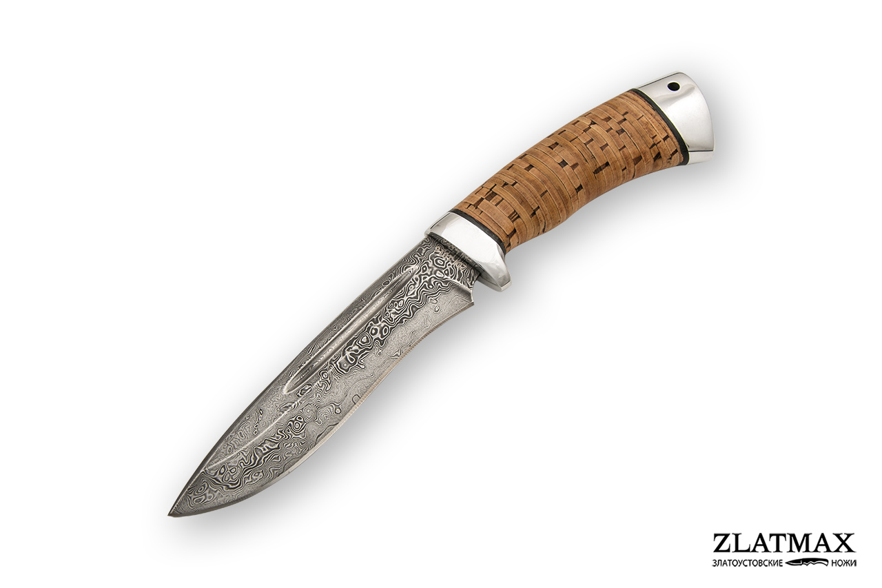 Нож Кондор (Дамаск ZDI-1016, Наборная береста, Алюминий) фото-01