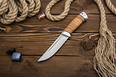 Нож Куница-2 (95Х18, Наборная береста, Алюминий)