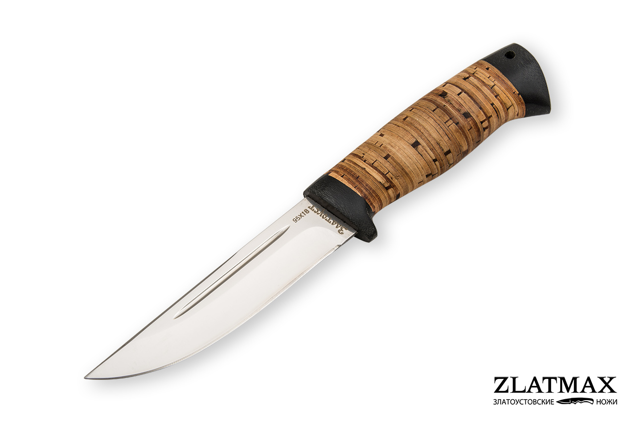 Нож Куница-2 (95Х18, Наборная береста, Текстолит)