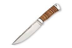 Нож Перо (95Х18, Наборная береста, Алюминий)