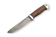 Нож Пикничок (Дамаск ZDI-1016, Орех, Алюминий)