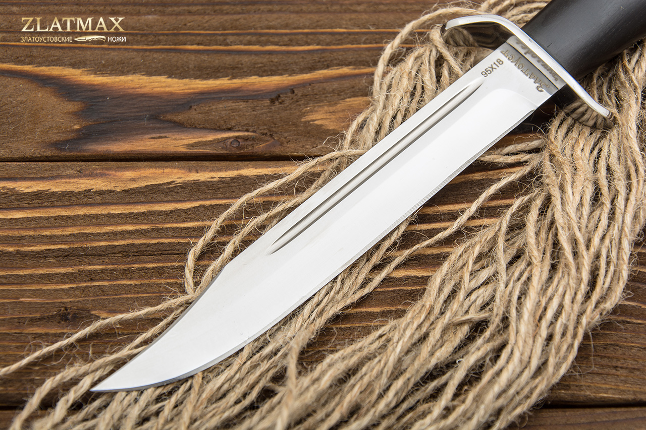 Нож Разведчика (95Х18, Граб, Нержавеющая сталь, Текстолит)