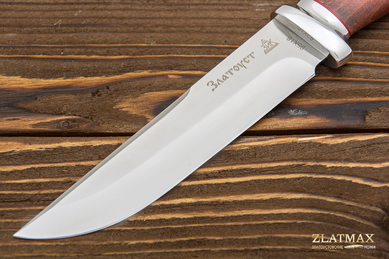 Нож Сайга (95Х18, Стабилизированный бук, Алюминий)