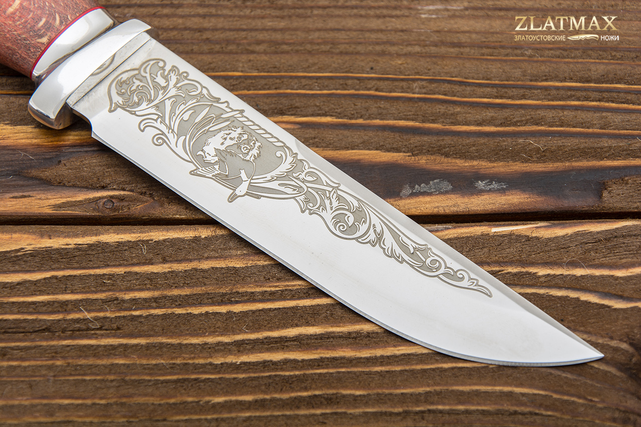 Нож Сайга (95Х18, Стабилизированный бук, Алюминий)