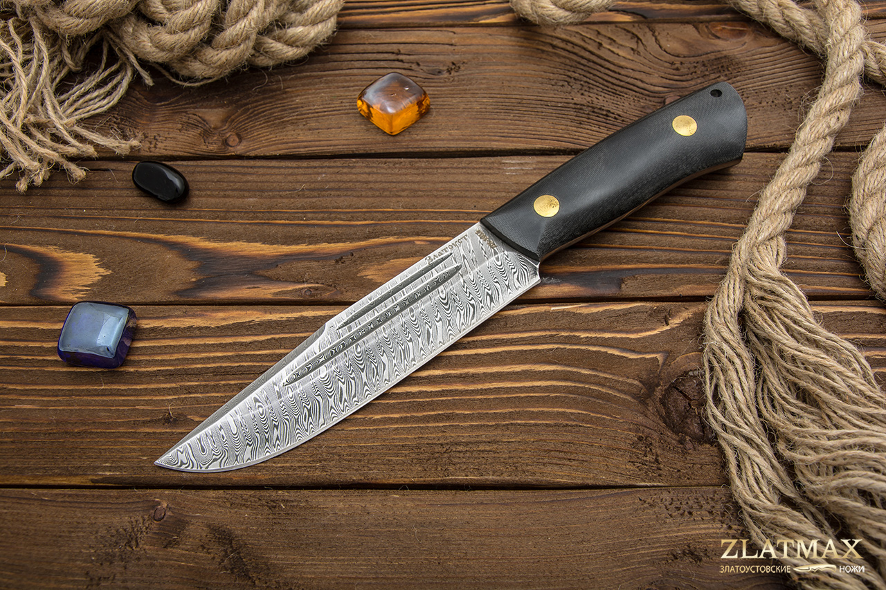 Нож Секач (Дамаск ZDI-1016, Накладки текстолит)