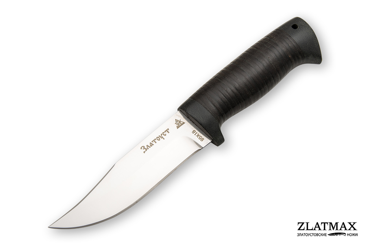 Нож Таежный малый (95Х18, Наборная кожа, Текстолит)
