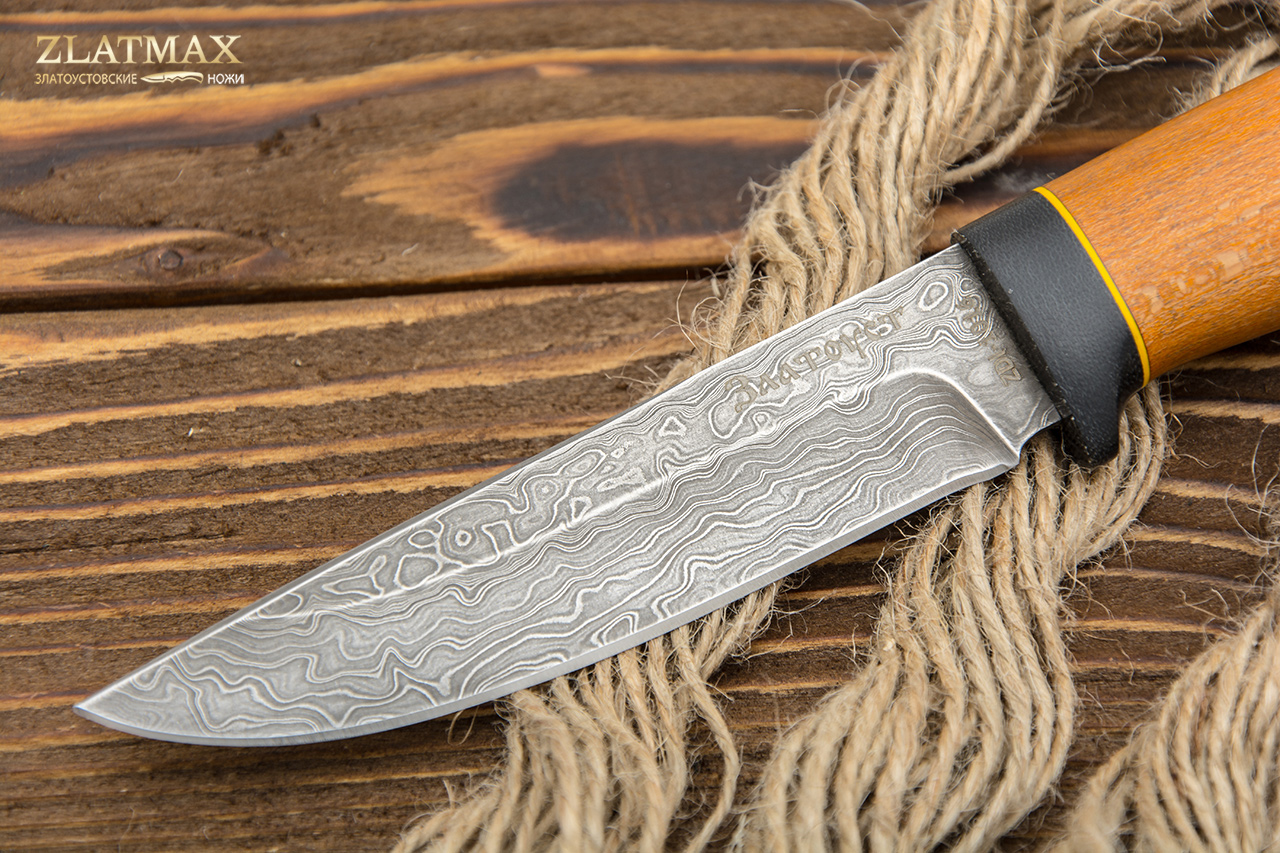 Нож Пустельга 2 (Дамаск ZDI-1016, Бук, Текстолит)