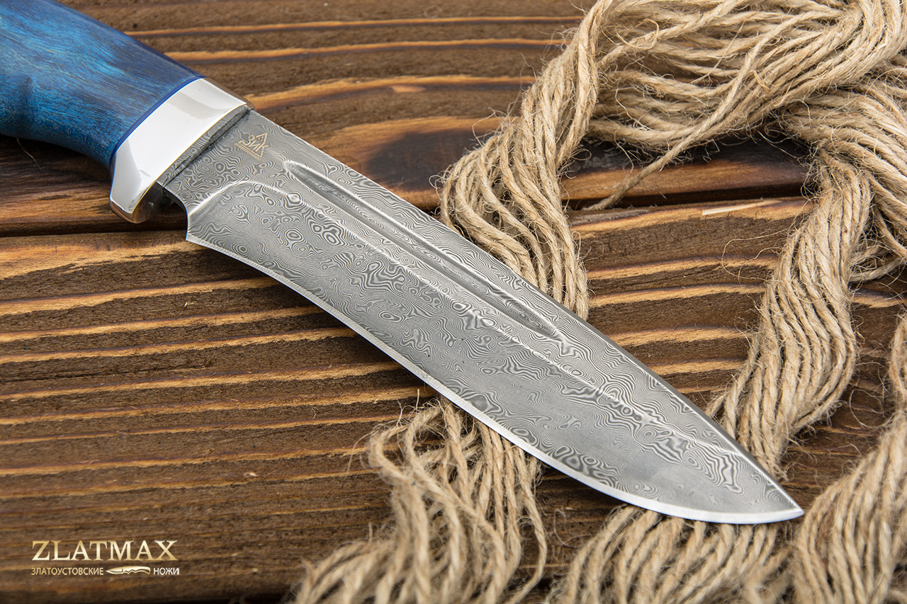 Нож Кондор-2 (Дамаск ZDI-1016, Стабилизированный бук, Алюминий)