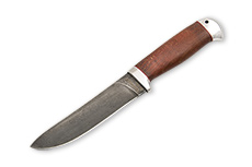 Нож Пикничок (Дамаск ZDI-1016, Стабилизированный бук, Алюминий)