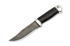 Нож Таежный малый (Дамаск ZDI-1016, Наборная кожа, Алюминий)