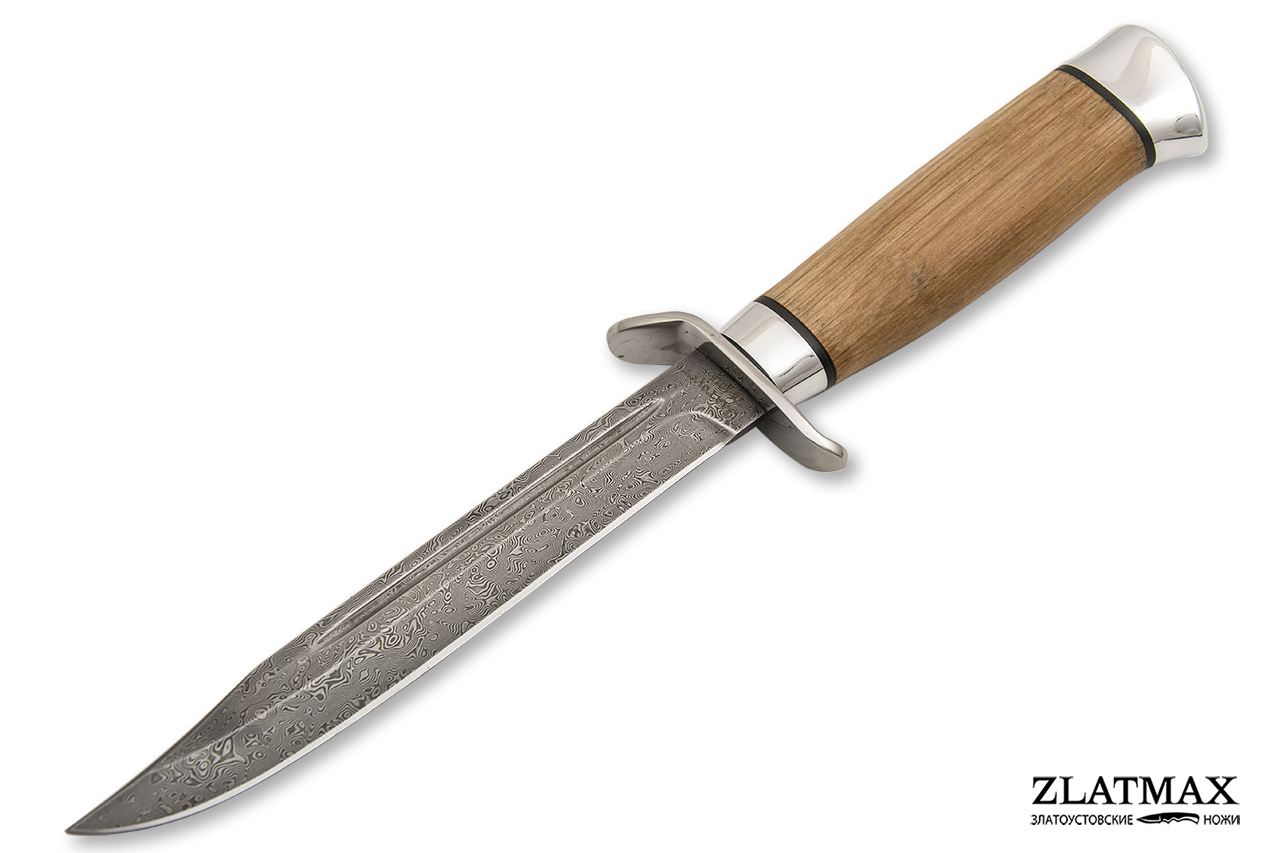 Нож Разведчика (Дамаск ZDI-1016, Орех, Нержавеющая сталь, Алюминий)