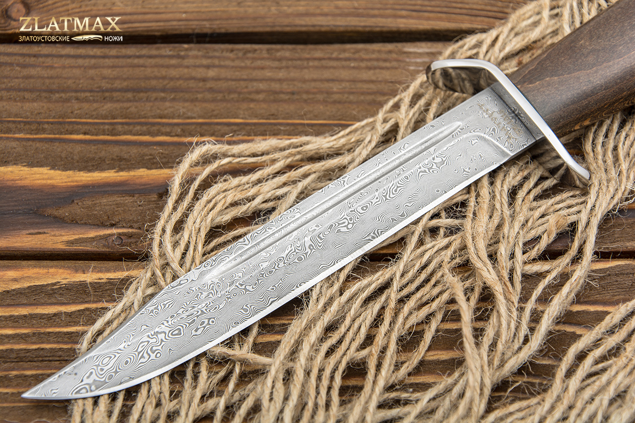 Нож Разведчика (Дамаск ZDI-1016, Стабилизированный бук, Нержавеющая сталь, Алюминий)
