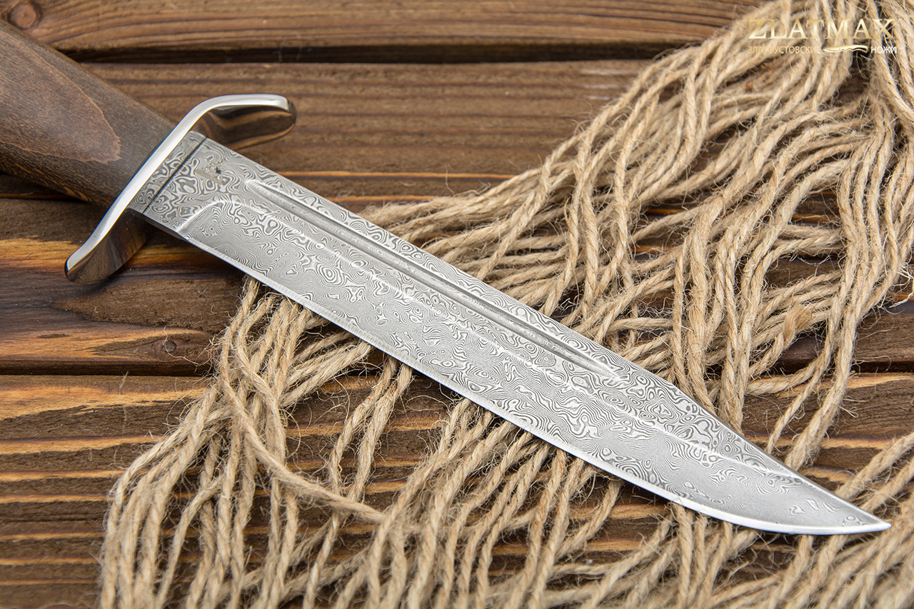 Нож Разведчика (Дамаск ZDI-1016, Стабилизированный бук, Нержавеющая сталь, Алюминий)