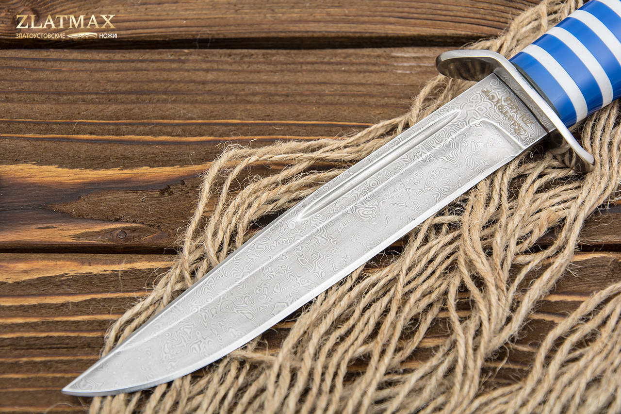 Нож Воин ВДВ (Дамаск ZDI-1016, Оргстекло, Нержавеющая сталь, Алюминий)