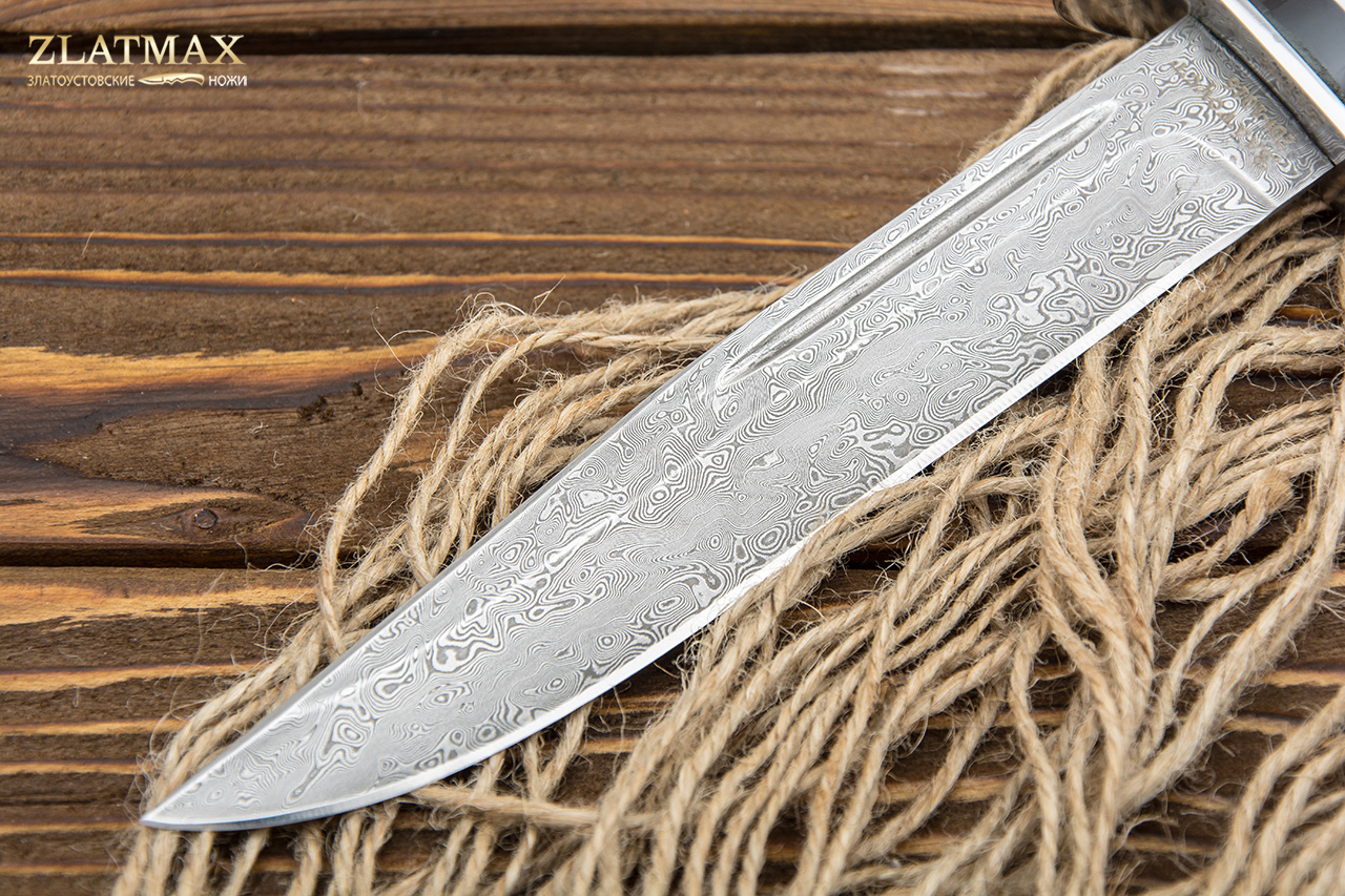 Нож Воин Морская пехота (Дамаск ZDI-1016, Оргстекло, Нержавеющая сталь, Алюминий)